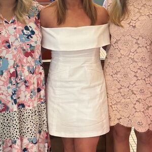 BHLDN White Off-Shoulder Dress